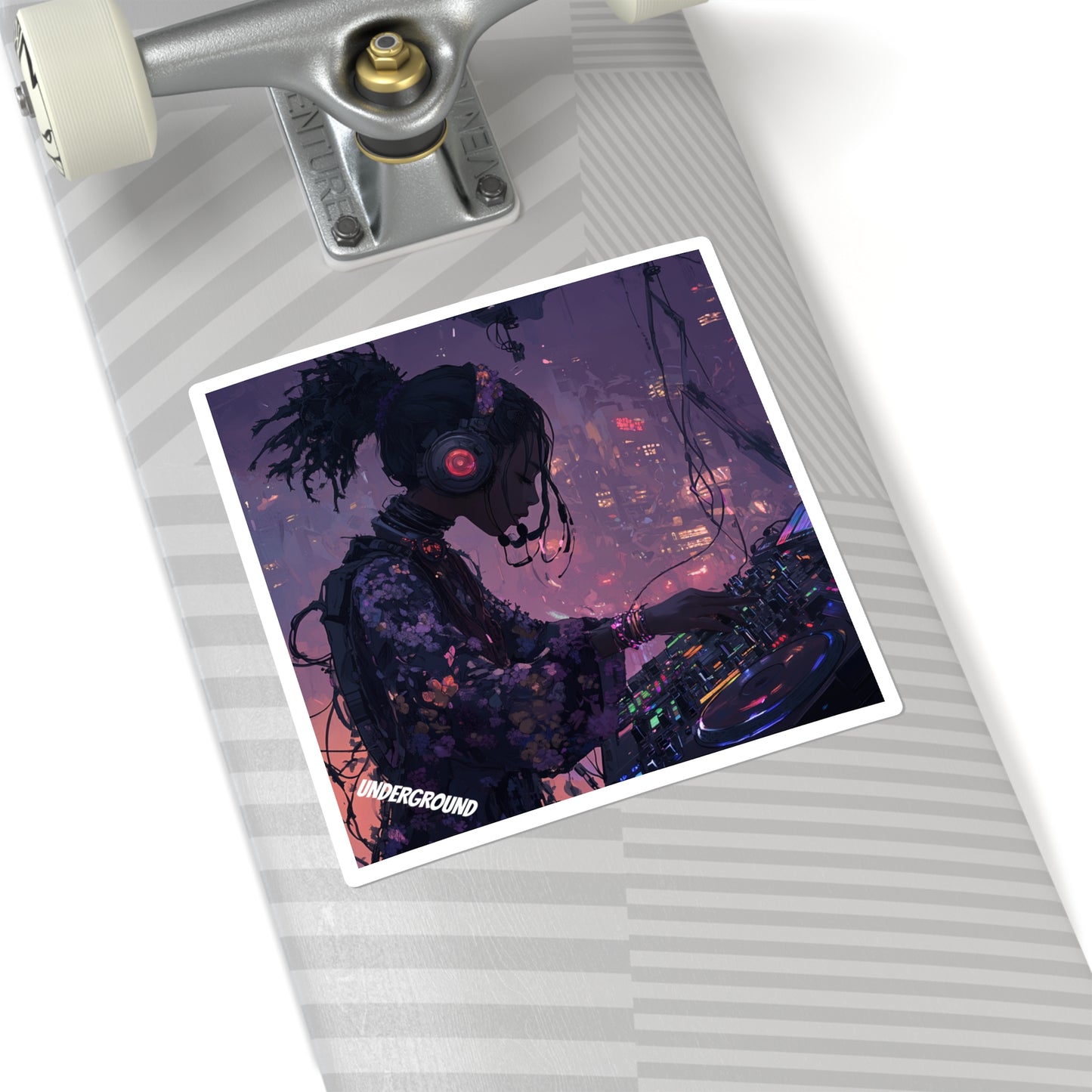 She Who Spins Underground Sticker - Street Culture and Turntables