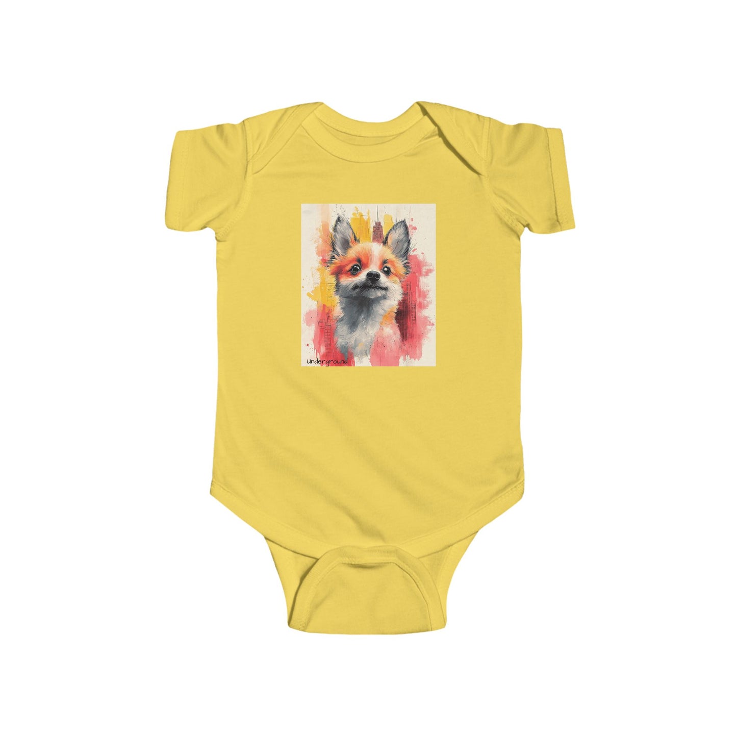 Little Street Fox Baby Onesie – Bold & Playful Urban Art Bodysuit