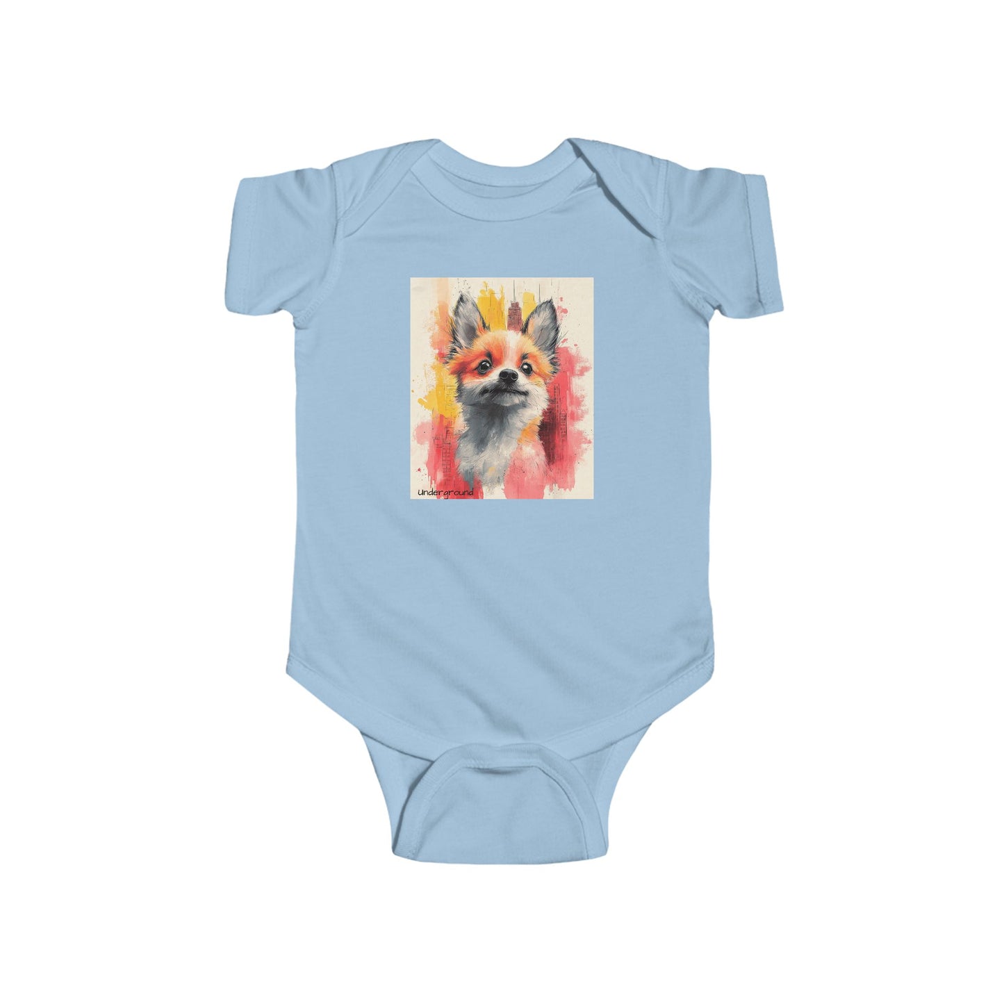 Little Street Fox Baby Onesie – Bold & Playful Urban Art Bodysuit