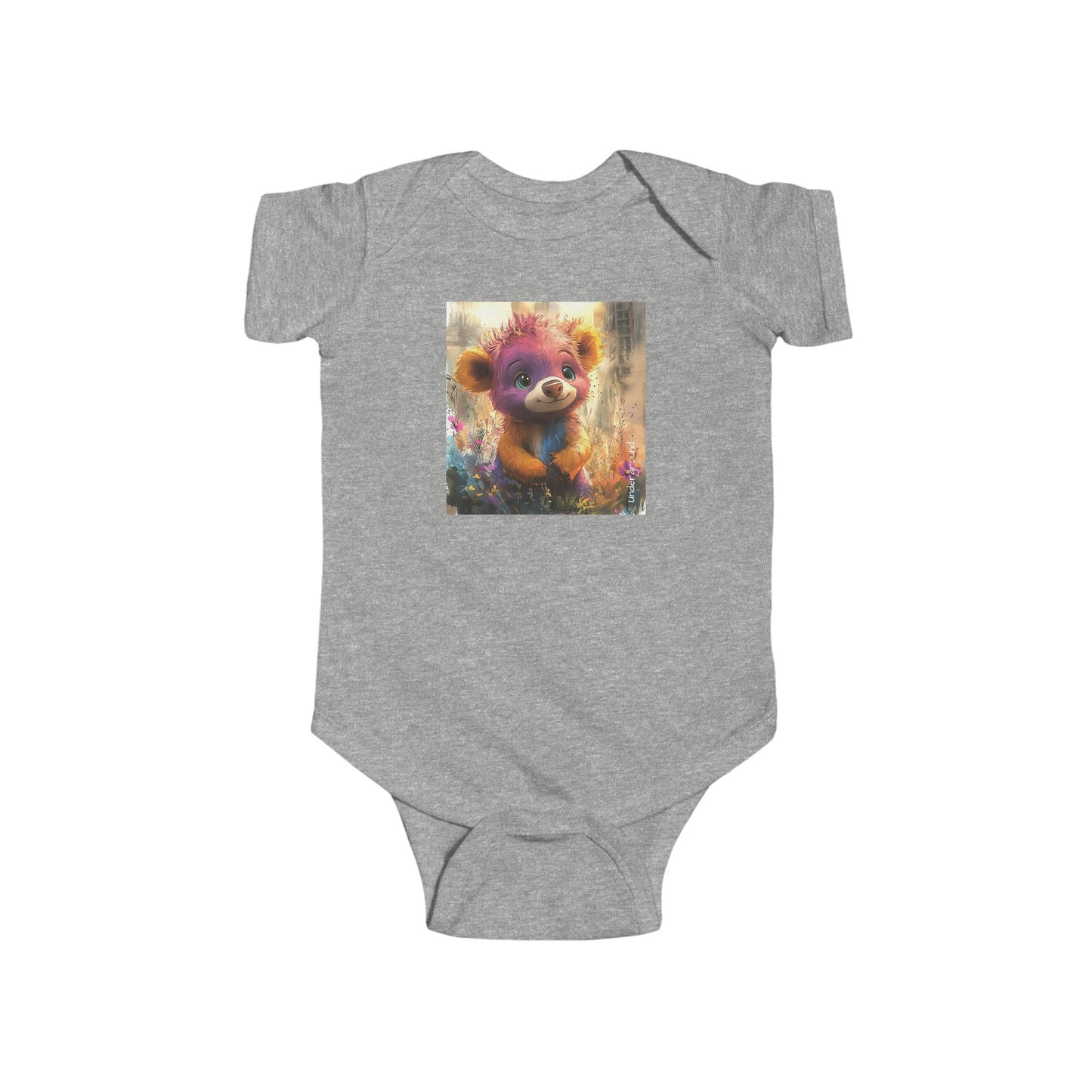 Rainbow Bear City Baby Onesie – Urban Ink & Watercolor Streetwear Bodysuit