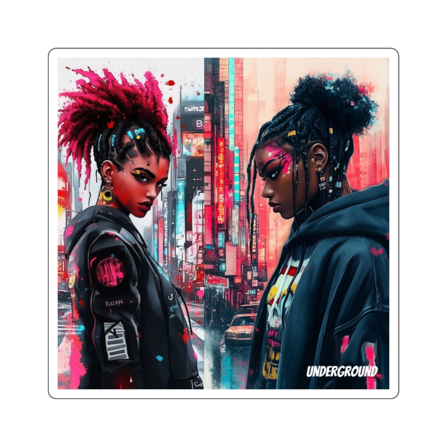 Neon Street Dreams Sticker – Bold Urban Art for the Street-Savvy Rebel