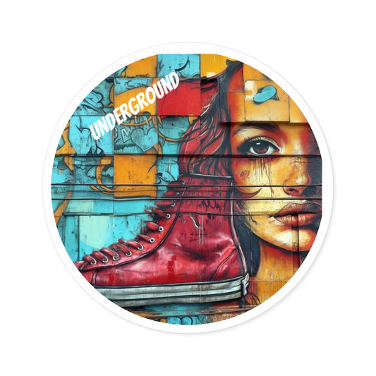 City Art: Red hair and High-tops Sticker - Graffiti Street Art