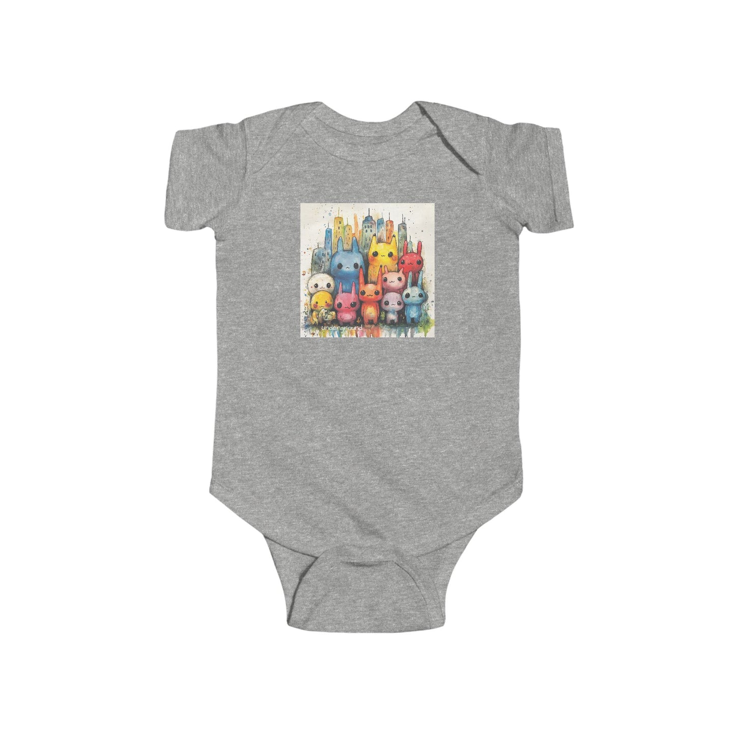 Baby Street Monsters cute Onesie - Ink and Watercolor Bodysuit