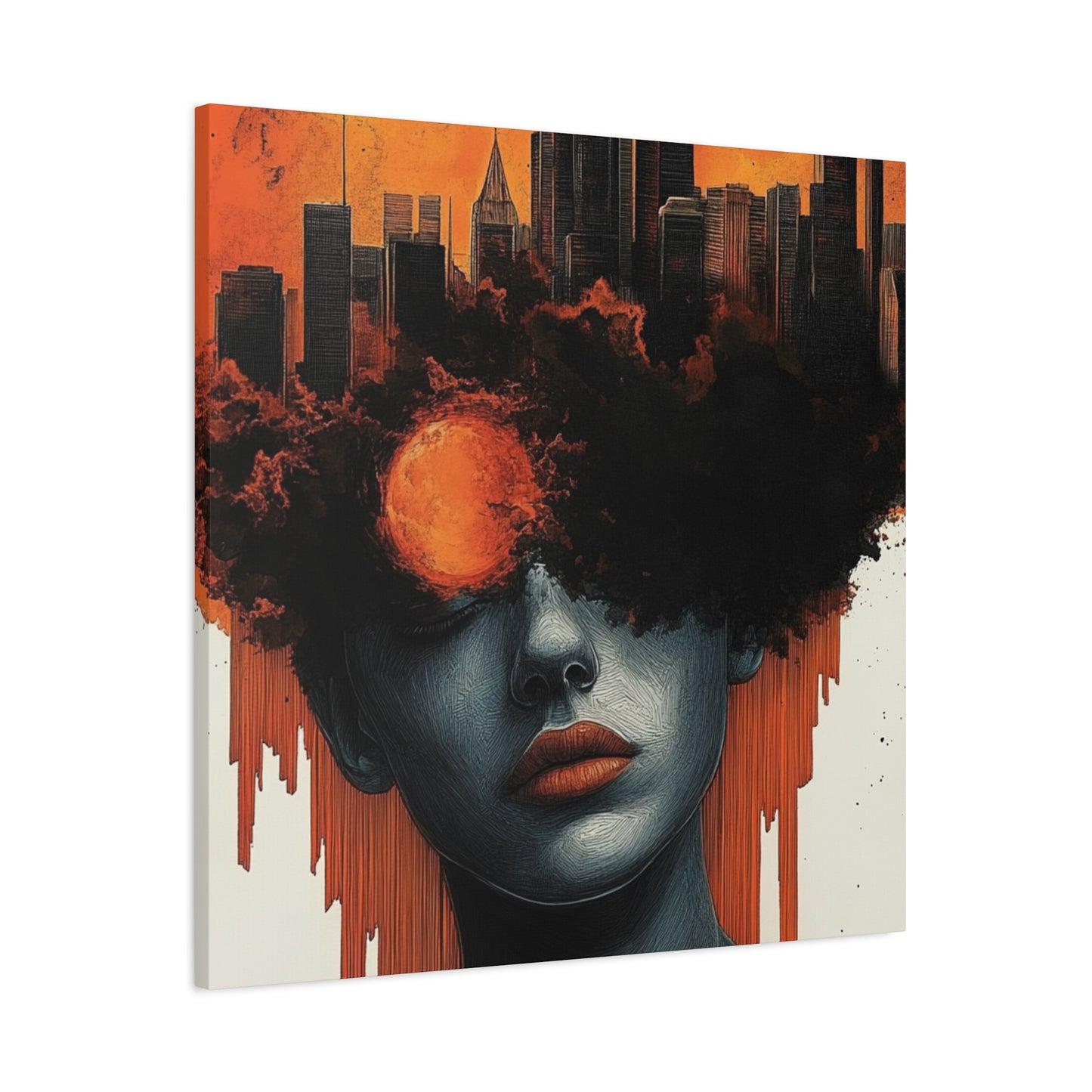 Burning Dusk Urban Art Print - Canvas Art