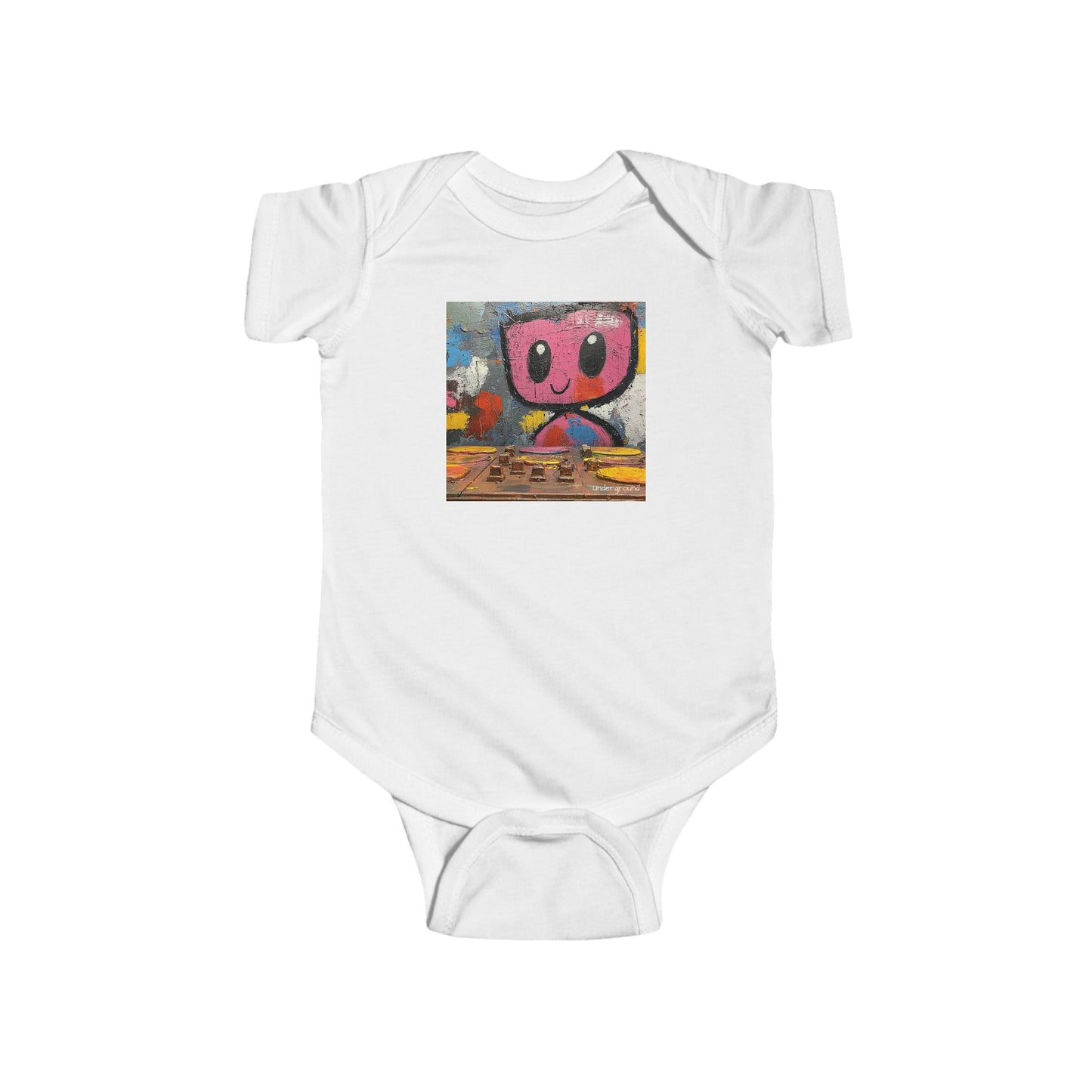 Graffiti DJ Robot Onesie – Urban Street Art Style Baby Bodysuit