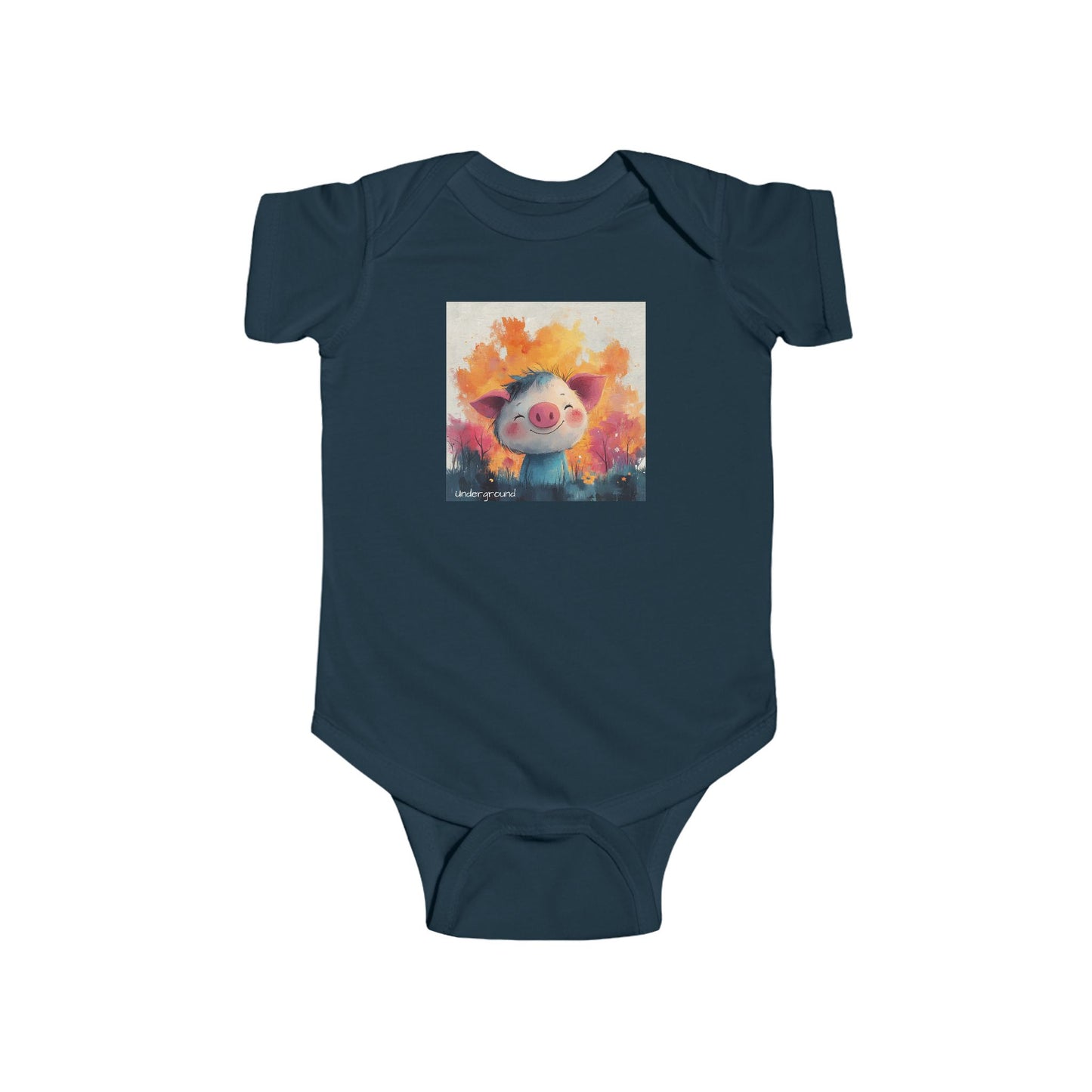 Little Pig Street Baby Onesie – Edgy & Cute Urban Animal Art Bodysuit