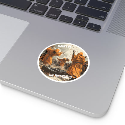 The Vinyl Sutra Sticker - Dancing Street Monks Art