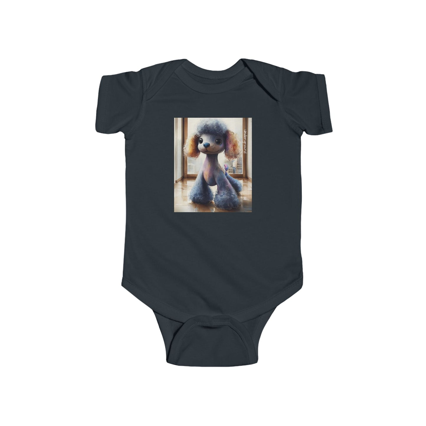 City Poodle Baby Onesie – Cute & Edgy Urban Dog Streetwear Bodysuit