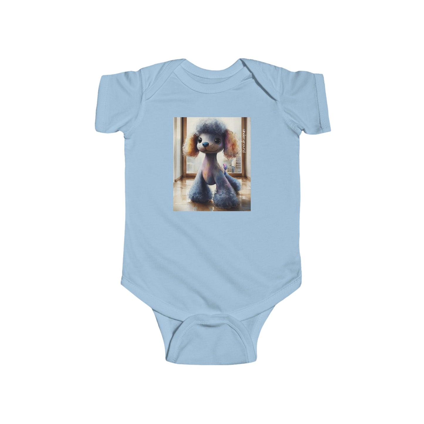 City Poodle Baby Onesie – Cute & Edgy Urban Dog Streetwear Bodysuit