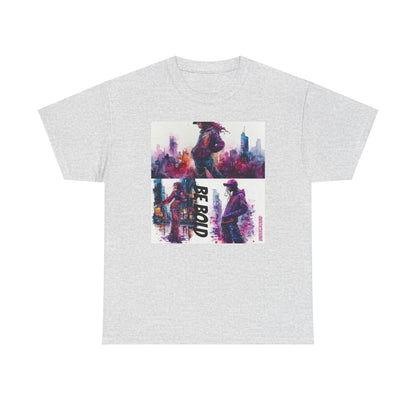 Be Bold T-shirt - Neon Ink and Watercolor Tee