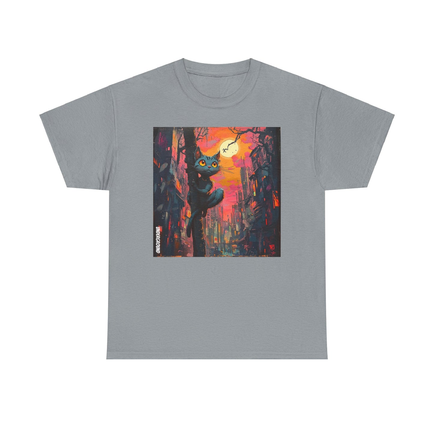 Distorted Reality Cat T-shirt – Abstract Urban Kitty Streetwear Tee