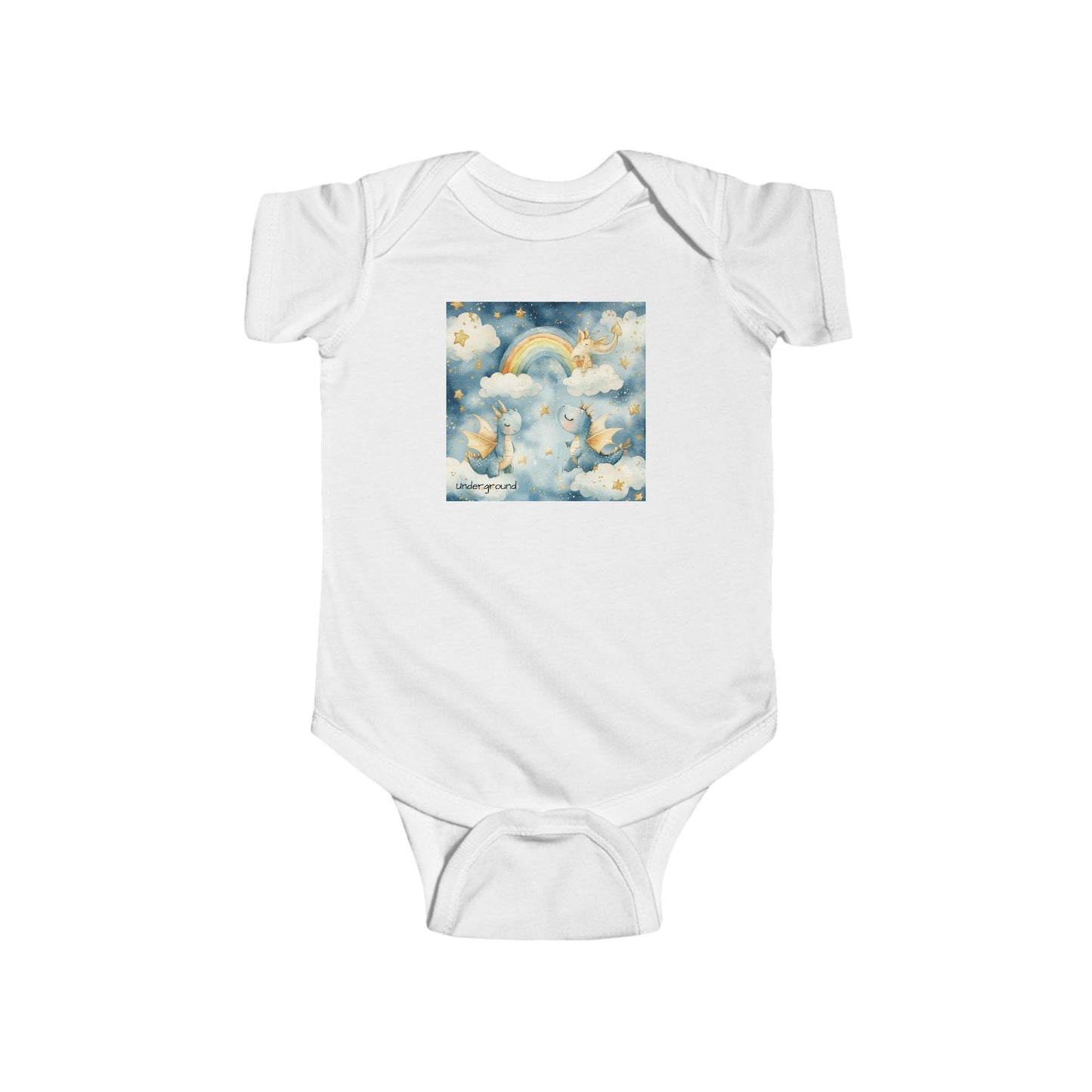 Urban Rainbow Baby Onesie – Playful Mythic City Dragon Bodysuit