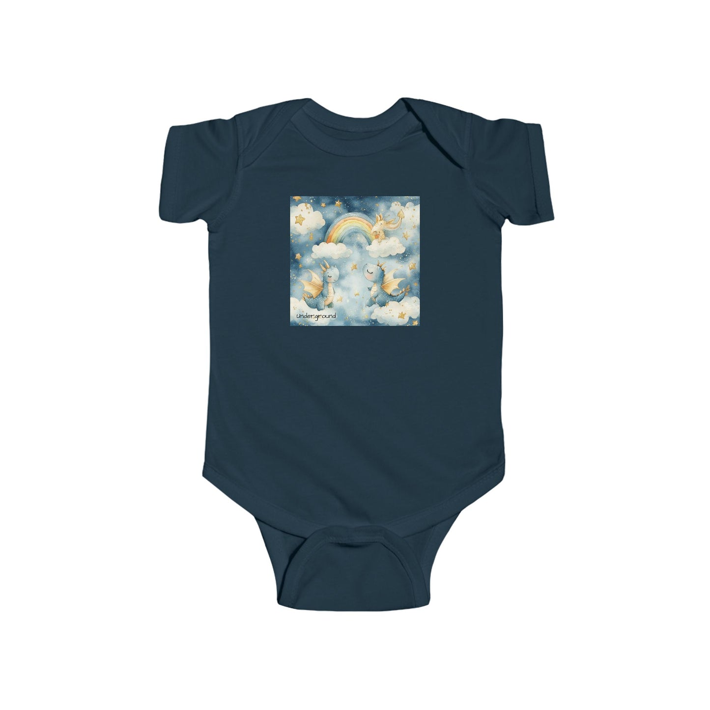 Urban Rainbow Baby Onesie – Playful Mythic City Dragon Bodysuit