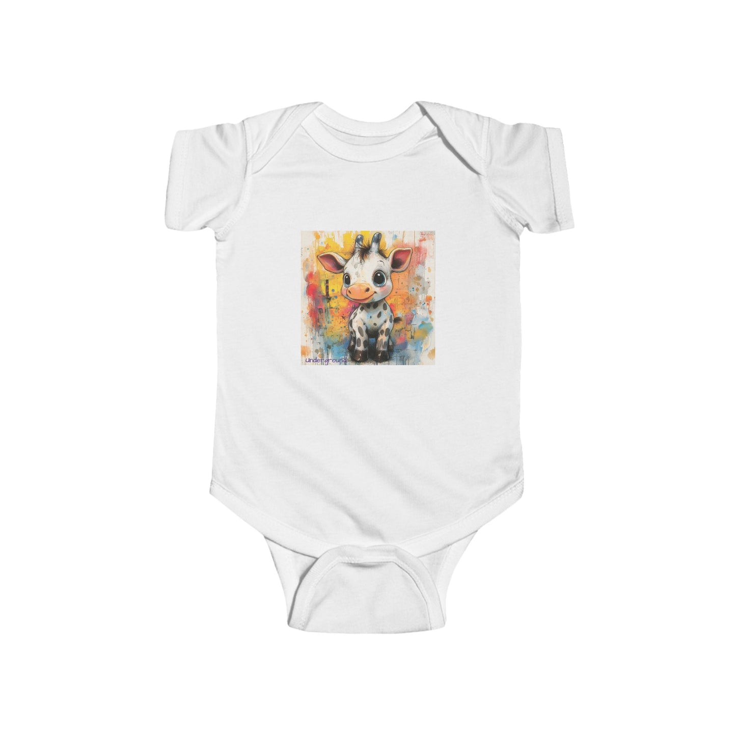 Zebraff Giggles Baby Onesie – Playful Watercolor Baby Streetwear Bodysuit