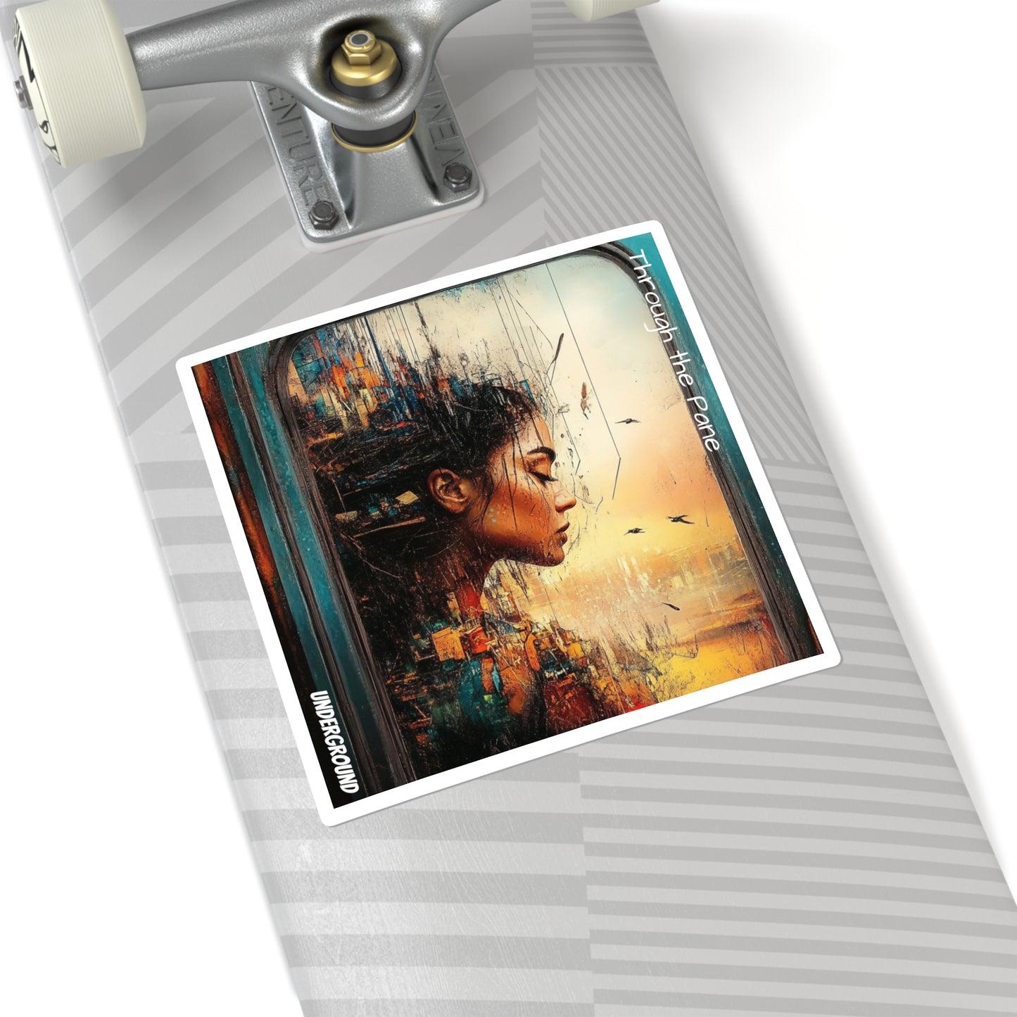 Through the Pane City Thoughts Sticker - Gritty & Raw Street Inspired Art