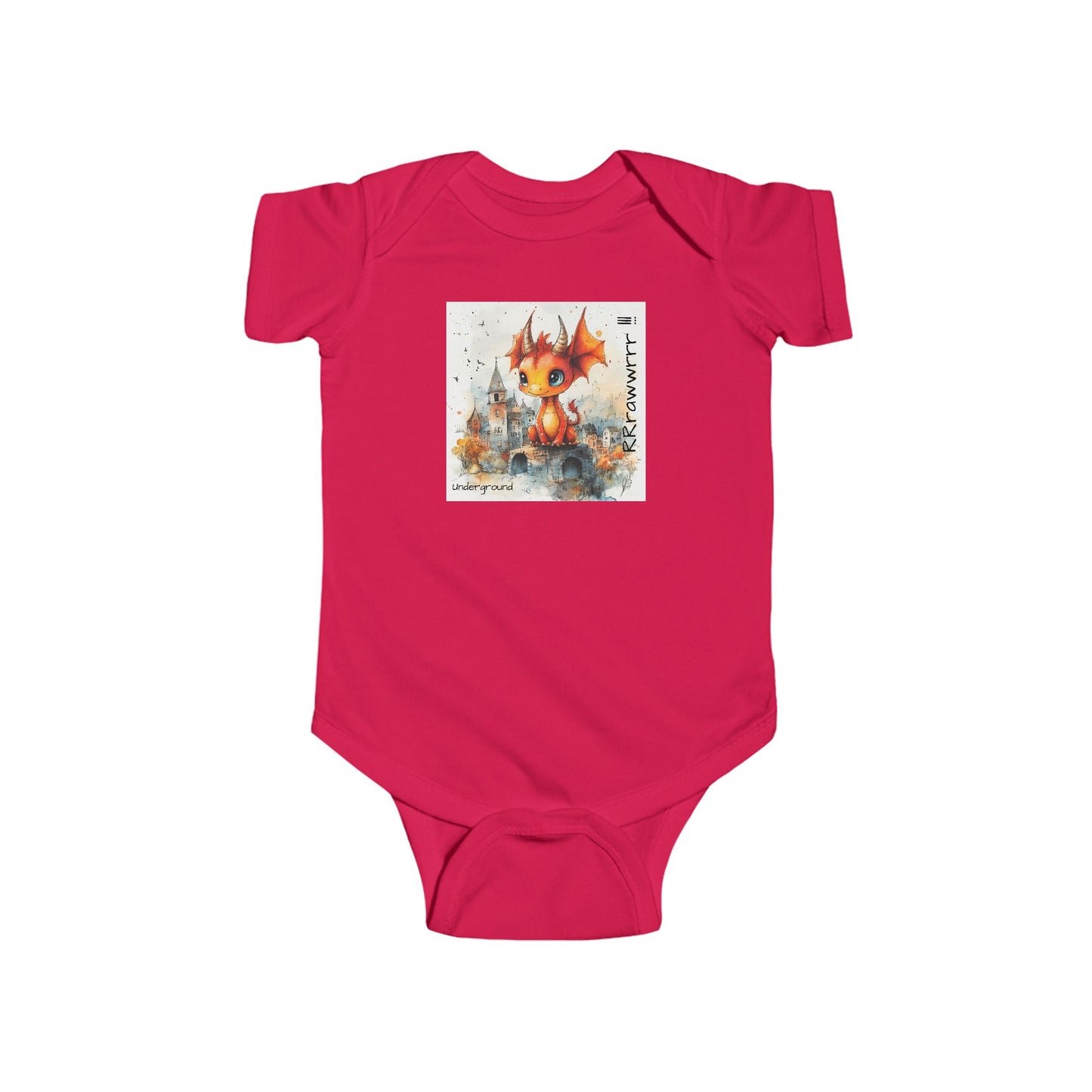 Lil’ Firestarter Baby Onesie – Graffiti-Style Dragon Streetwear Bodysuit