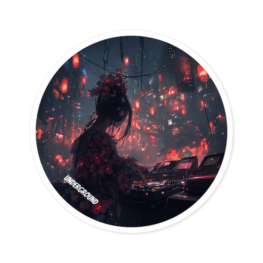 Red Roses and Turntable Dreams Stickers - Urban Culture Underground