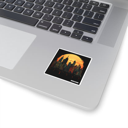 City Skyline Sticker - Minimalistic Cityscape Art