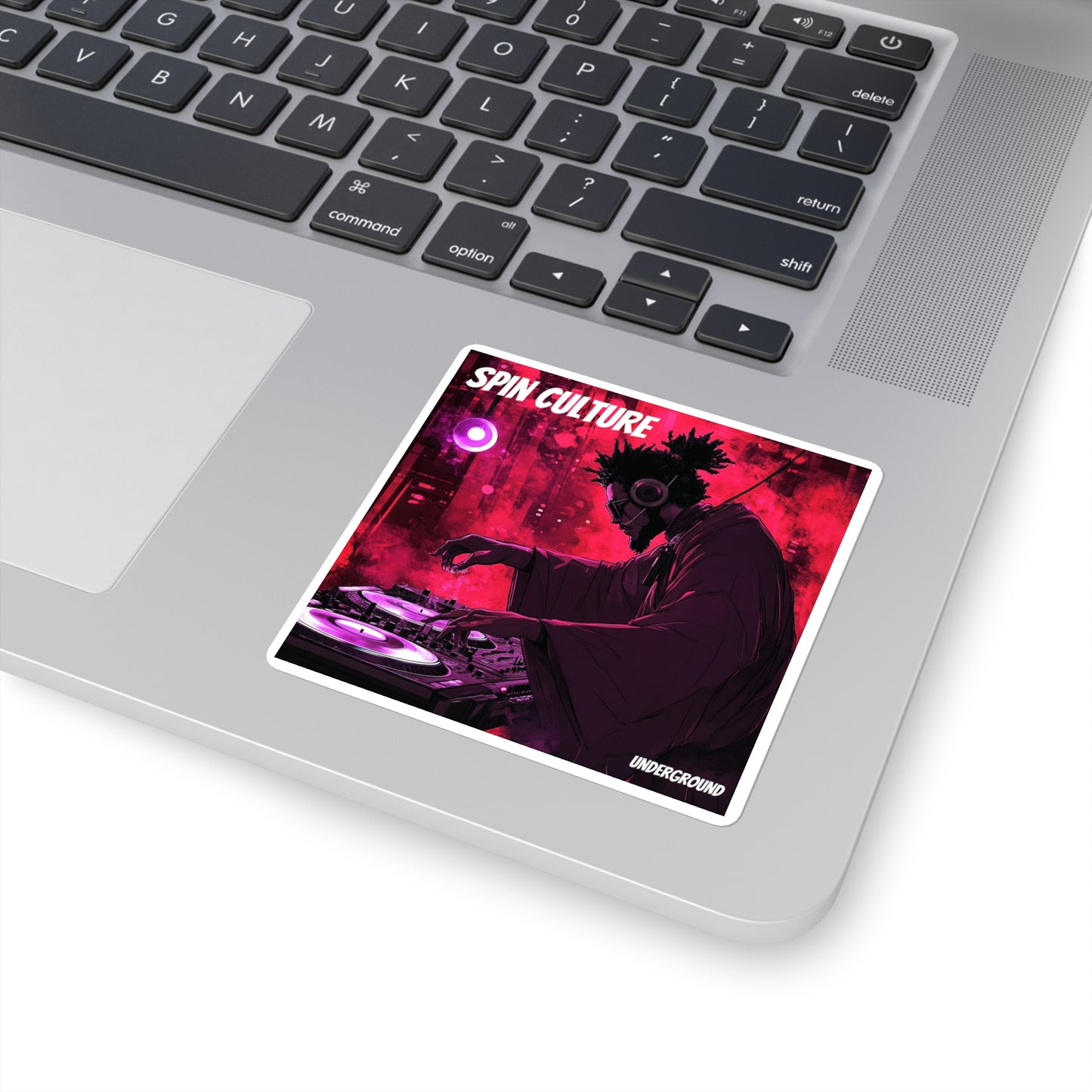 Spin Culture Turntables Sticker - City Underground Street Art