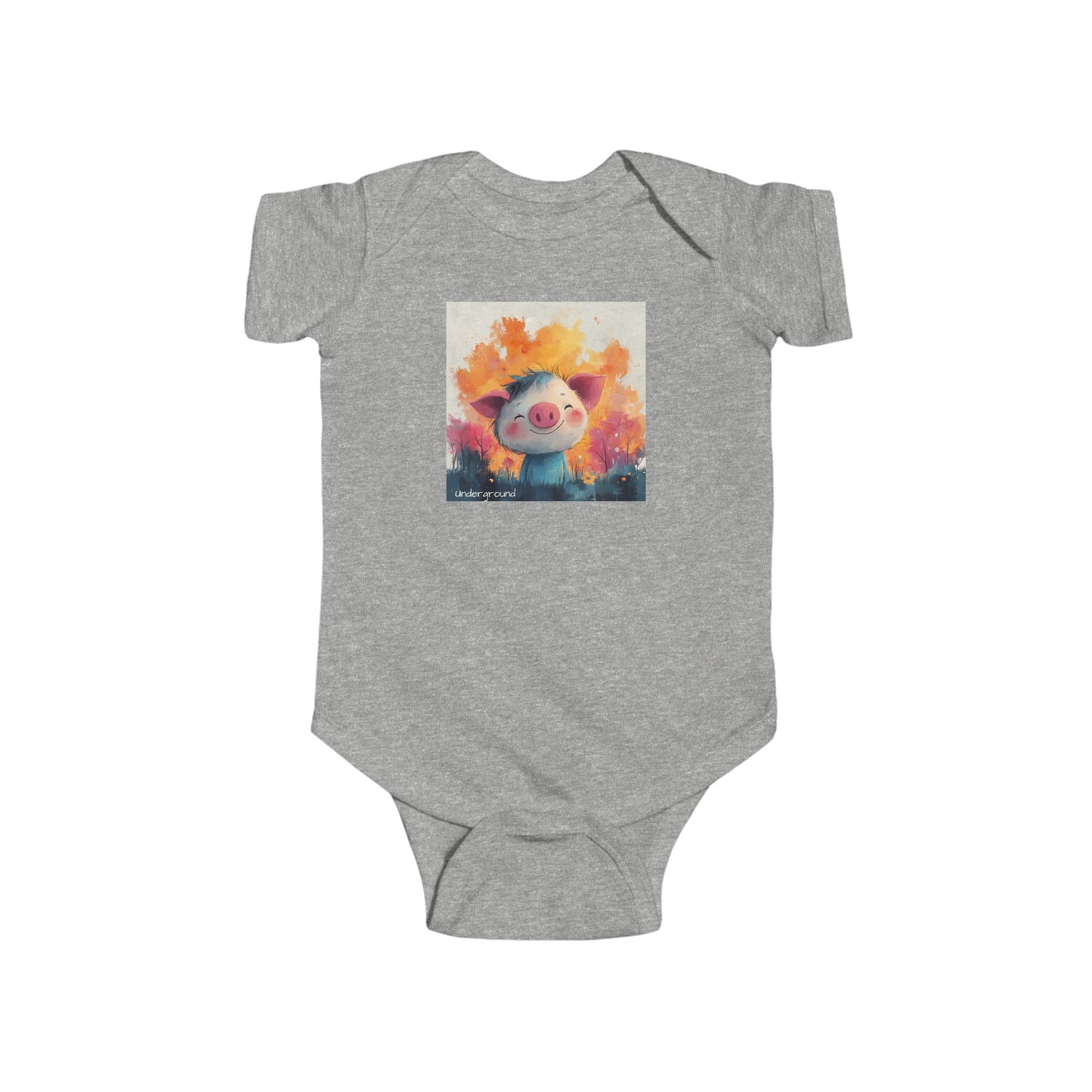 Little Pig Street Baby Onesie – Edgy & Cute Urban Animal Art Bodysuit