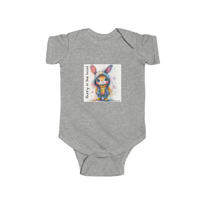 Hoodie Hare Baby Onesie – Bold & Adorable Urban Bunny Graphic Bodysuit