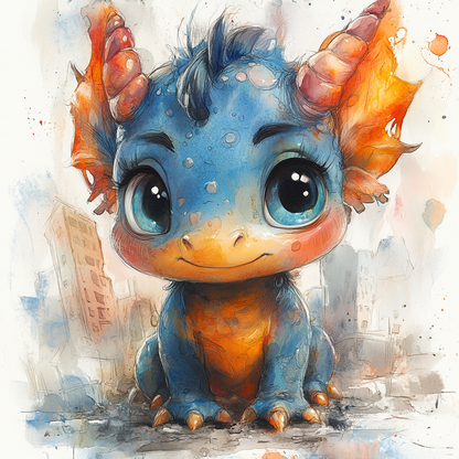 Tiny Titan Baby Onesie – Bold Ink & Spray Paint Fantasy Dragon bodysuit