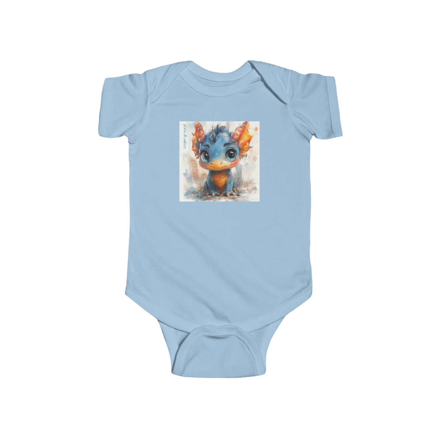 Tiny Titan Baby Onesie – Bold Ink & Spray Paint Fantasy Dragon bodysuit