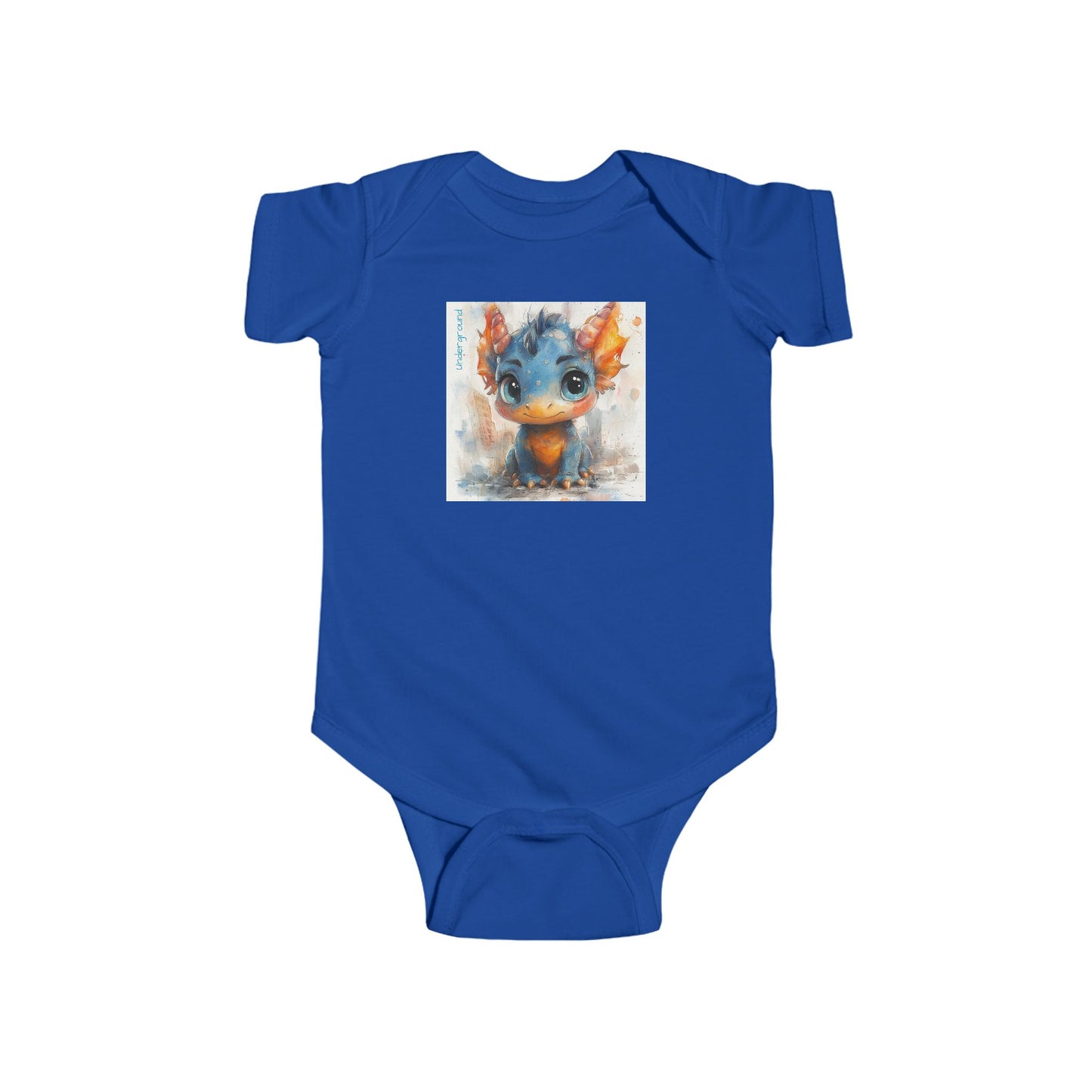 Tiny Titan Baby Onesie – Bold Ink & Spray Paint Fantasy Dragon bodysuit