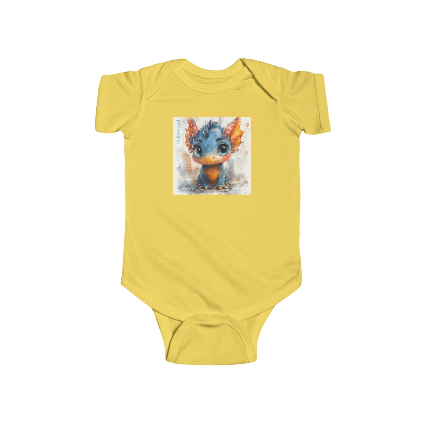 Tiny Titan Baby Onesie – Bold Ink & Spray Paint Fantasy Dragon bodysuit