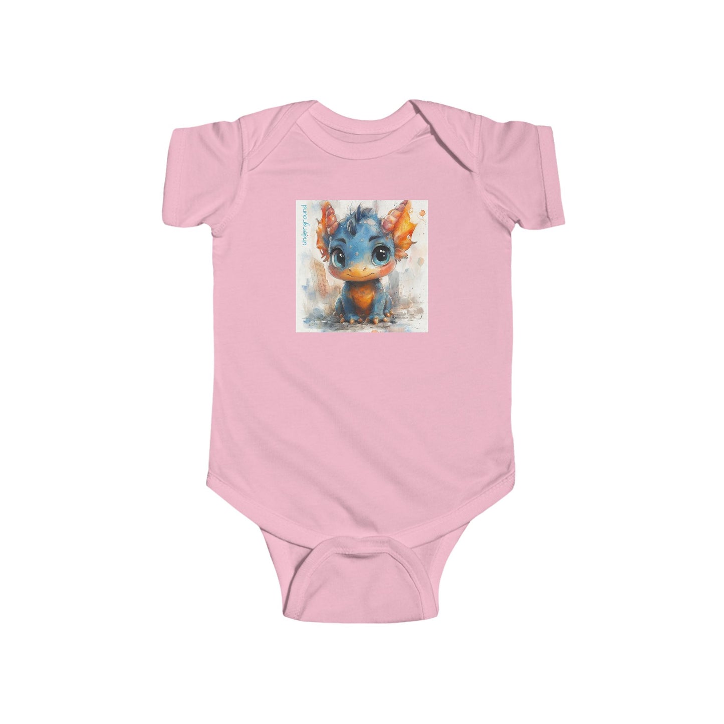 Tiny Titan Baby Onesie – Bold Ink & Spray Paint Fantasy Dragon bodysuit