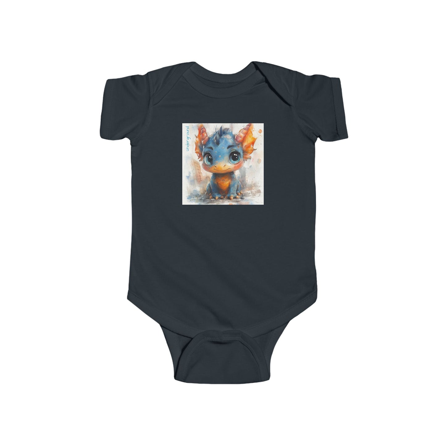 Tiny Titan Baby Onesie – Bold Ink & Spray Paint Fantasy Dragon bodysuit