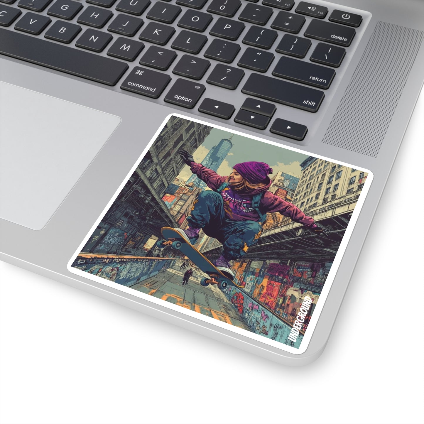 She was a Skater Girl Sticker – Bold Urban Art for the Street-Savvy Rebel