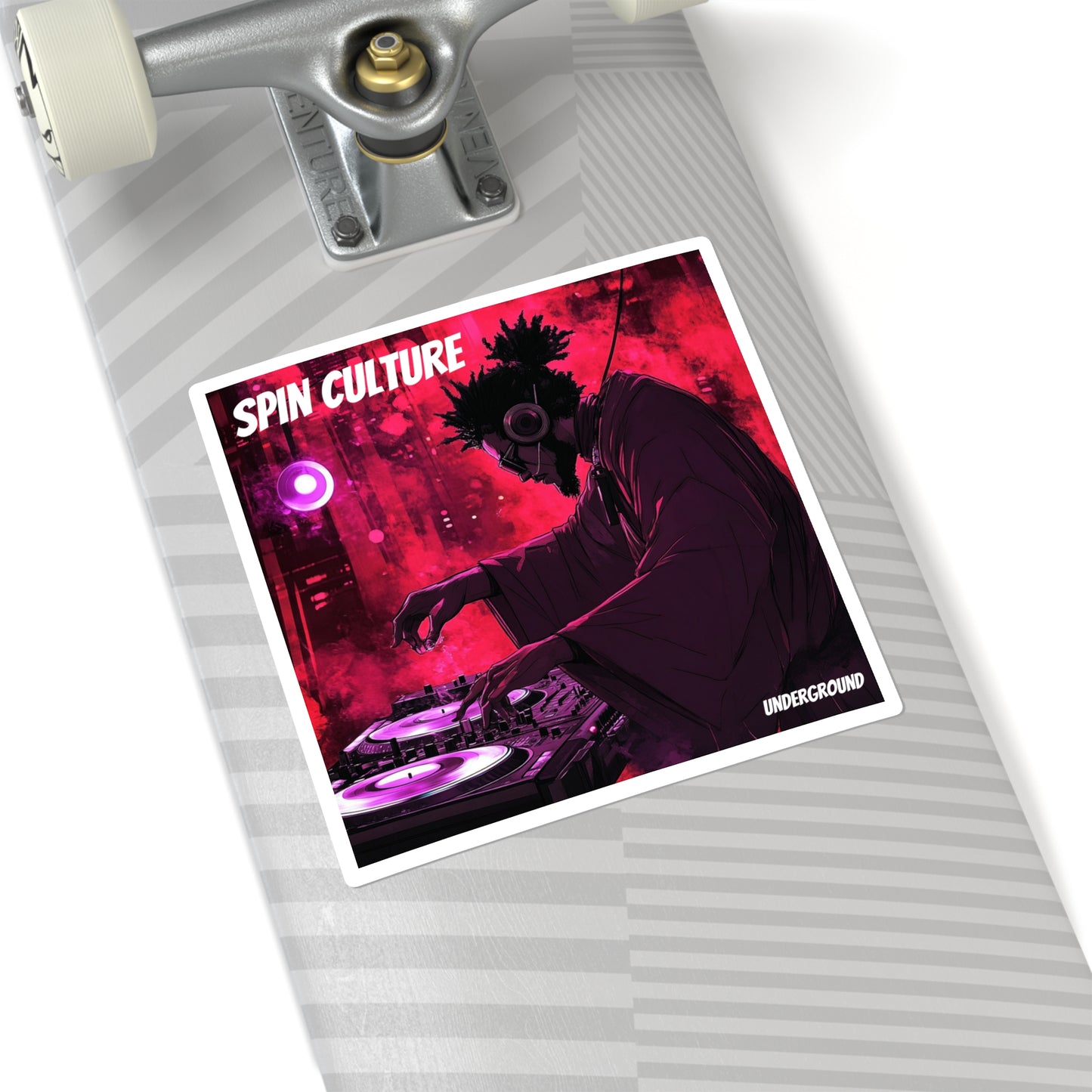 Spin Culture Turntables Sticker - City Underground Street Art