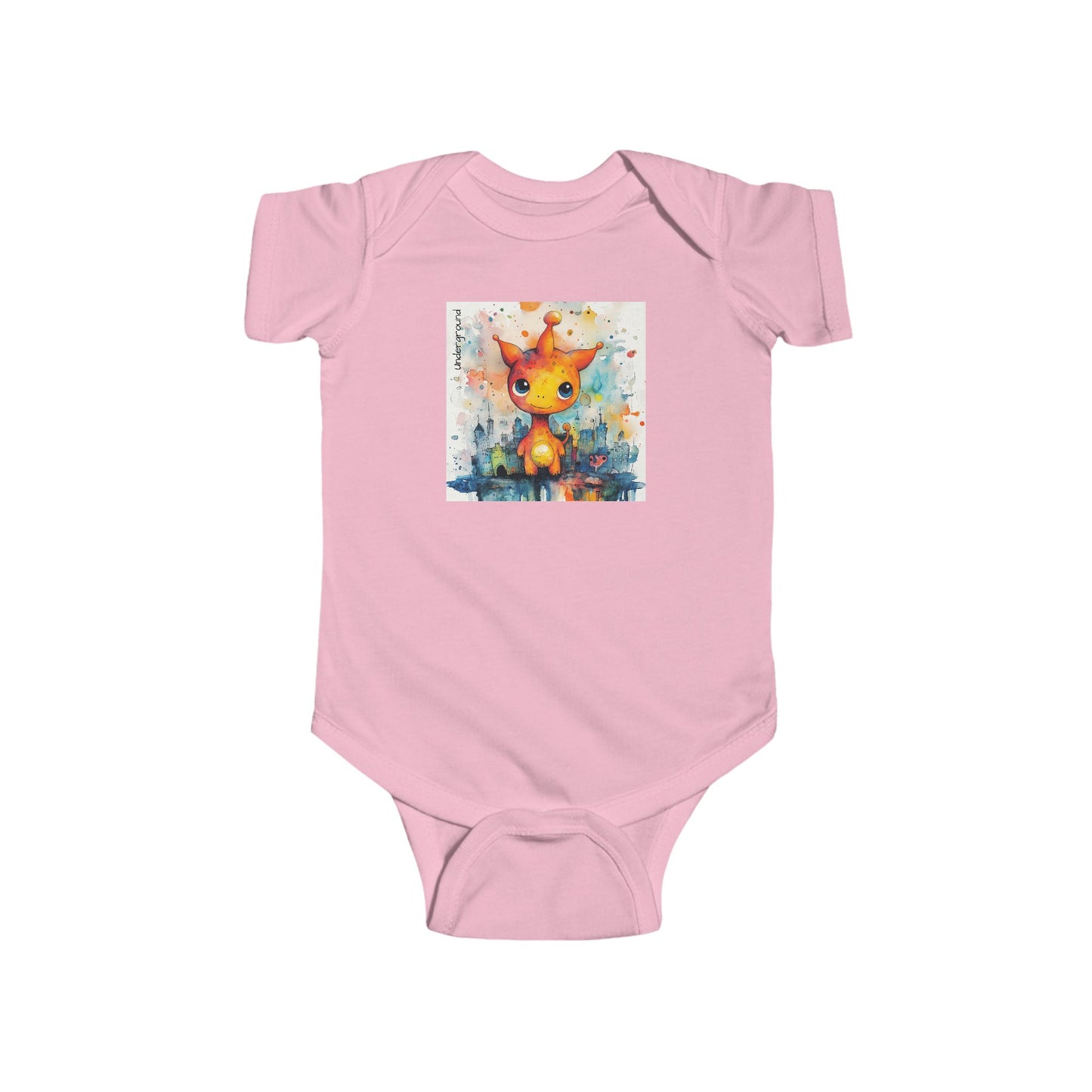 Street Martian Baby Onesie – Playful Ink & Watercolor Alien Design Bodysuit