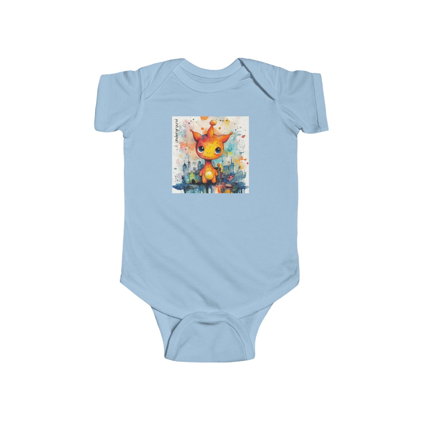 Street Martian Baby Onesie – Playful Ink & Watercolor Alien Design Bodysuit