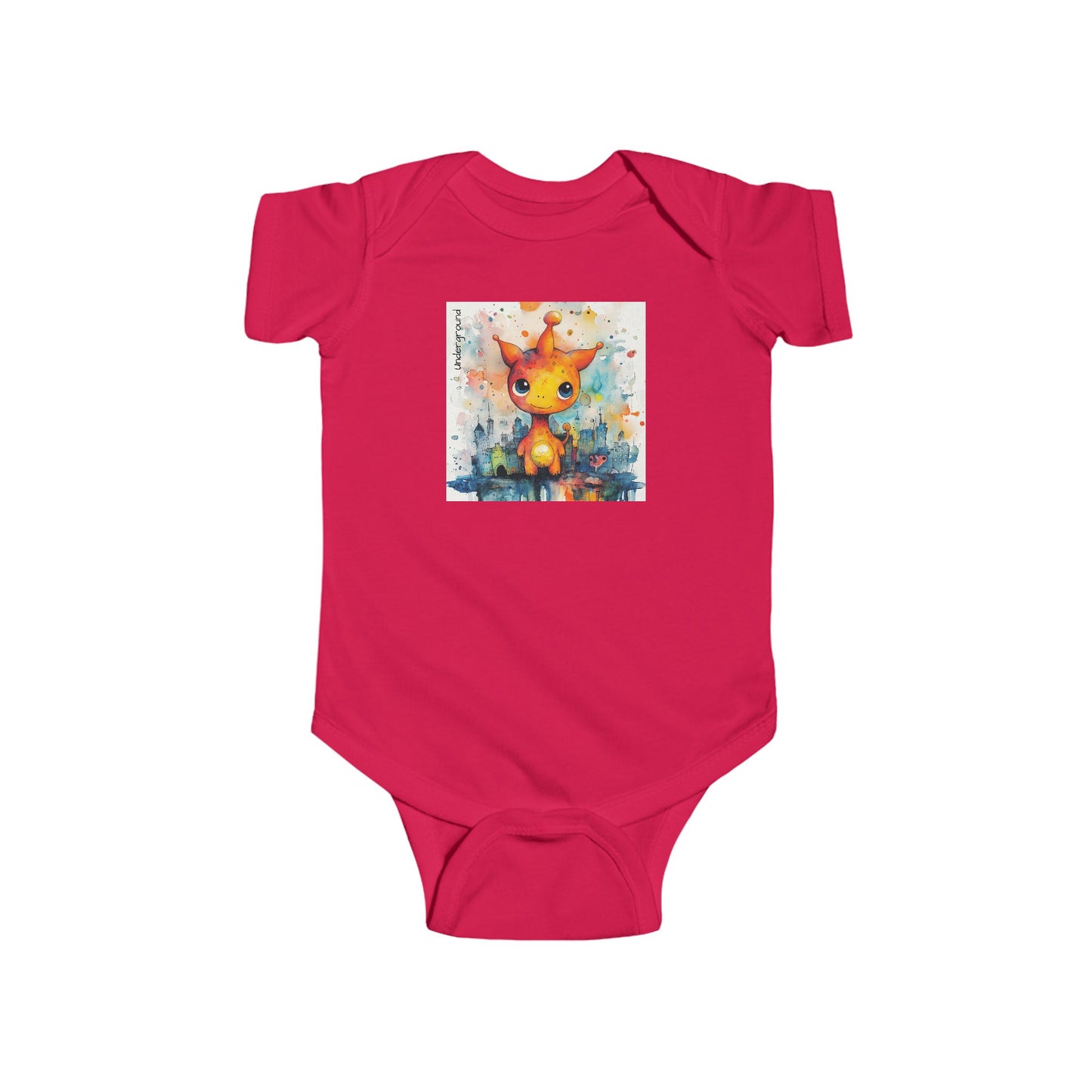 Street Martian Baby Onesie – Playful Ink & Watercolor Alien Design Bodysuit