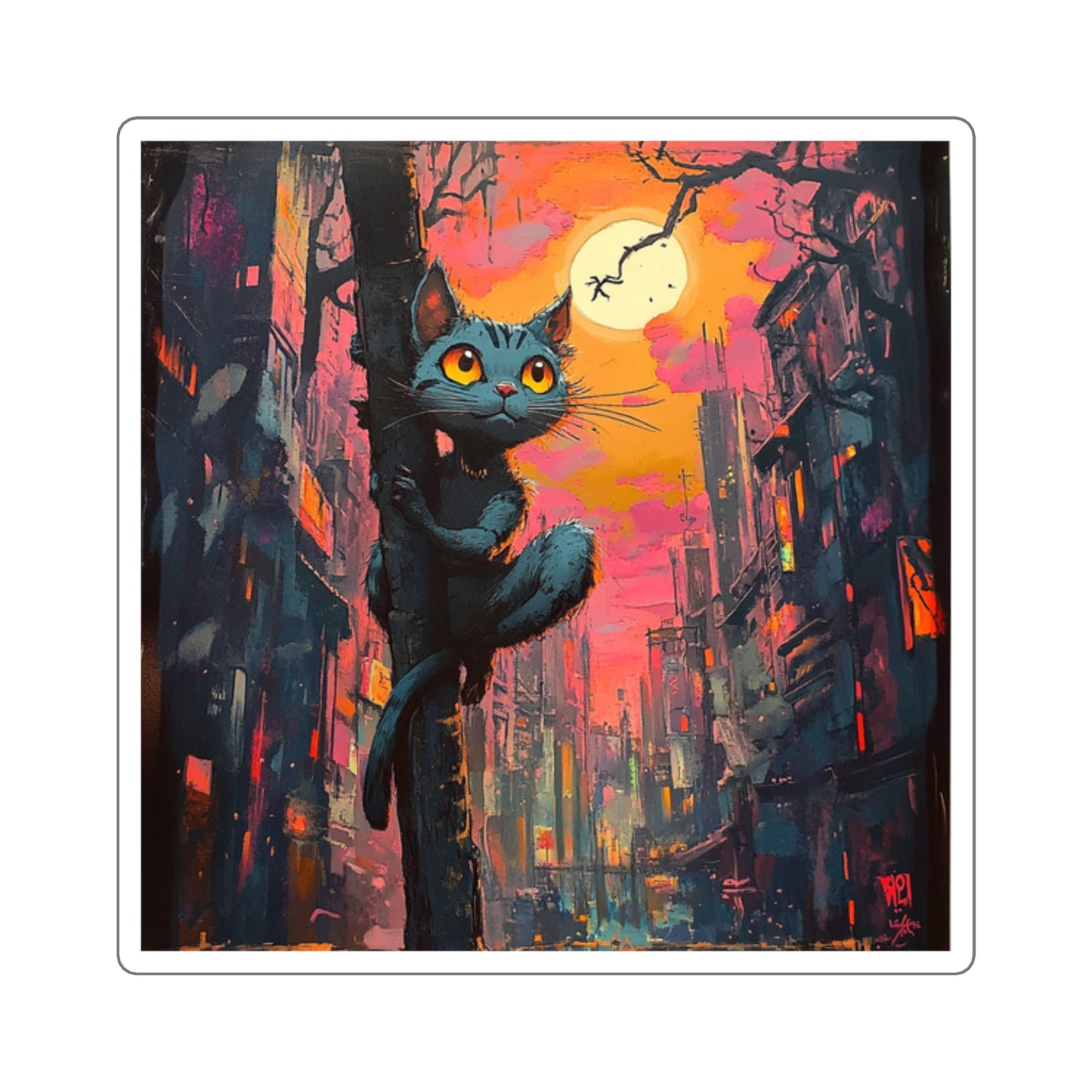 Urban Vibes Alley Cat Sticker– Street Designs for Skateboards