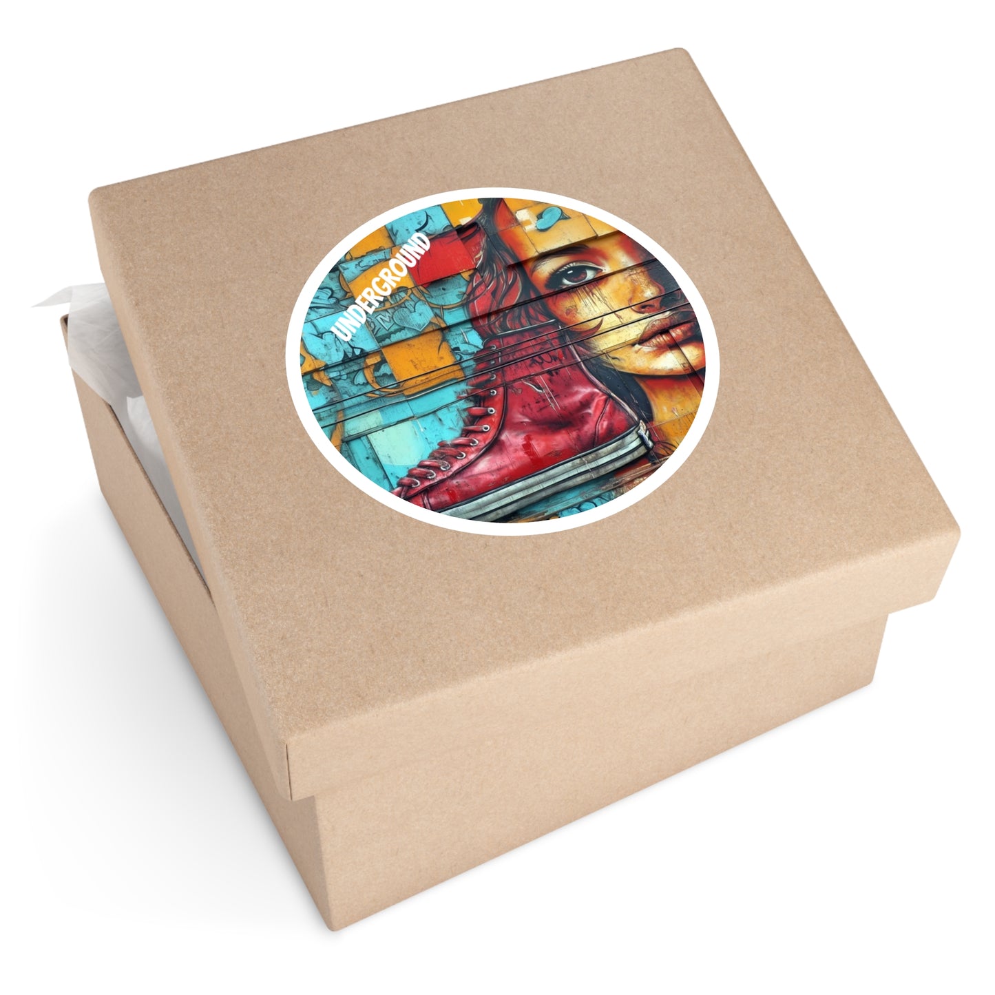 City Art: Red hair and High-tops Sticker - Graffiti Street Art