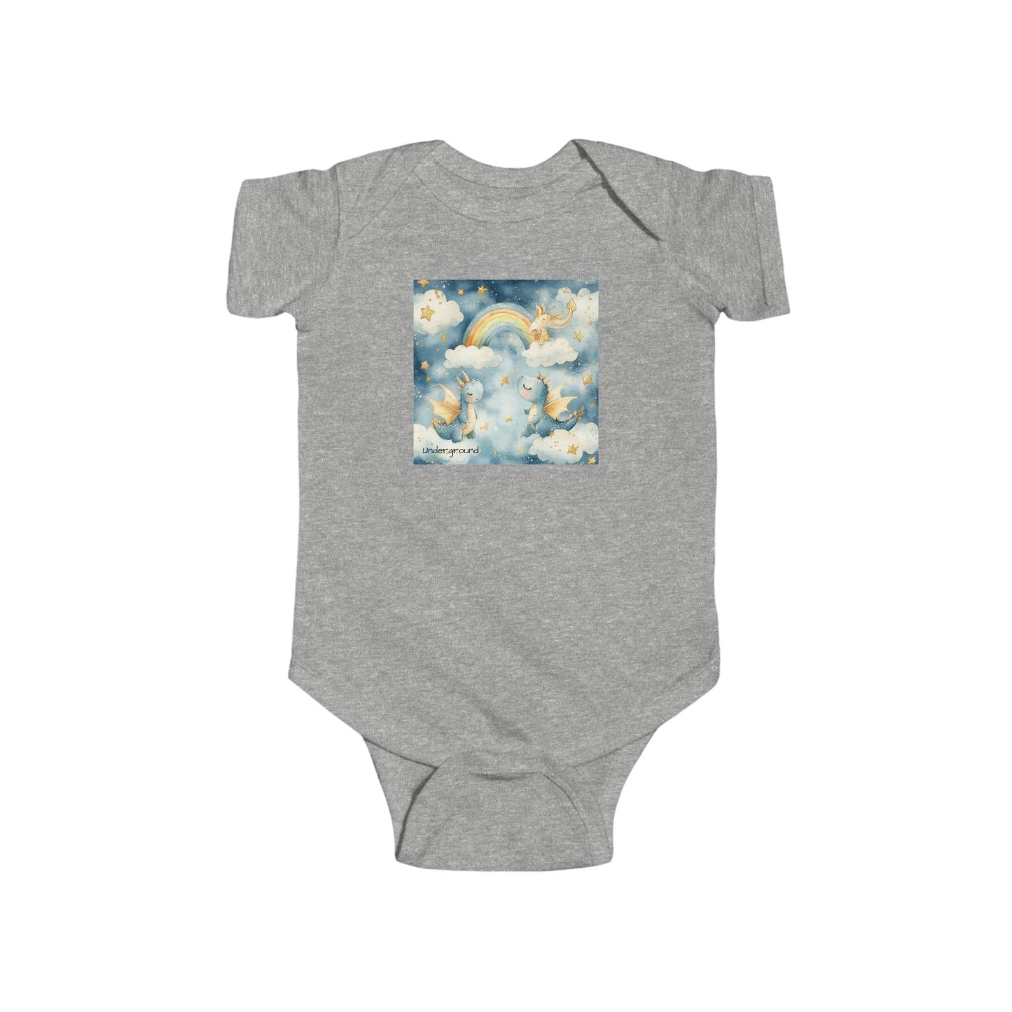 Urban Rainbow Baby Onesie – Playful Mythic City Dragon Bodysuit