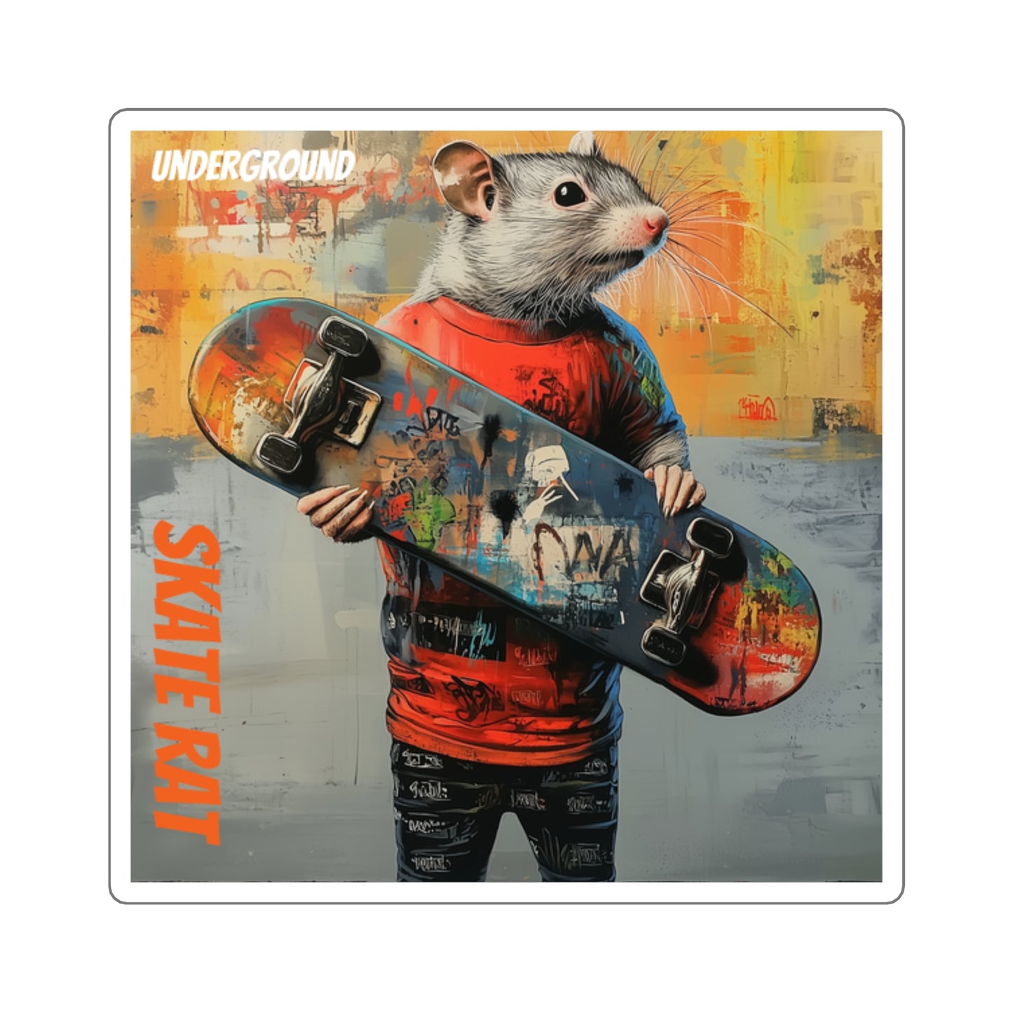 Skate Rat Graffiti Skateboard Sticker - Urban Inspired Art