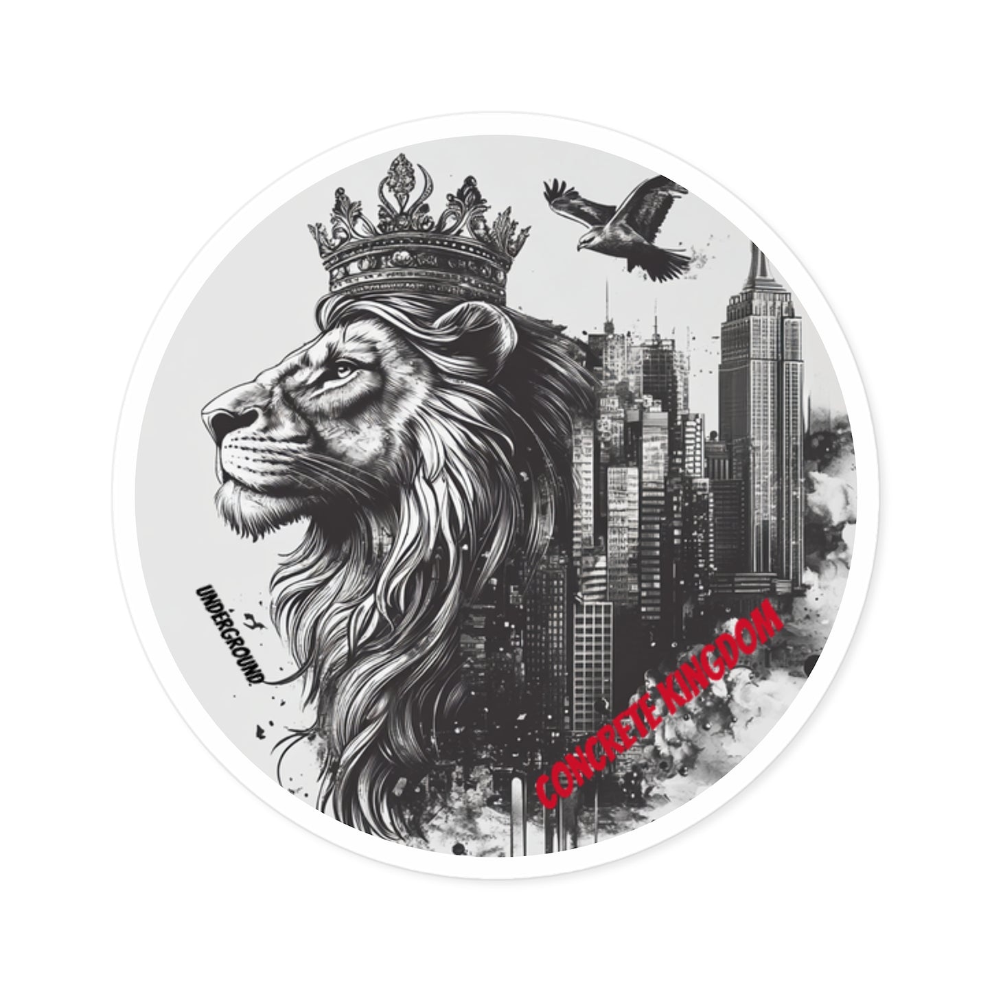Concrete Kingdom Ink Art Sticker - King of the Streets