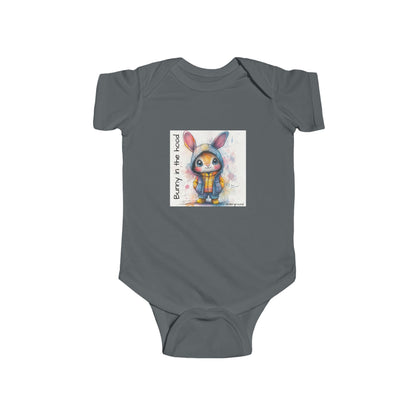 Hoodie Hare Baby Onesie – Bold & Adorable Urban Bunny Graphic Bodysuit