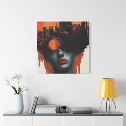 Burning Dusk Urban Art Print - Canvas Art