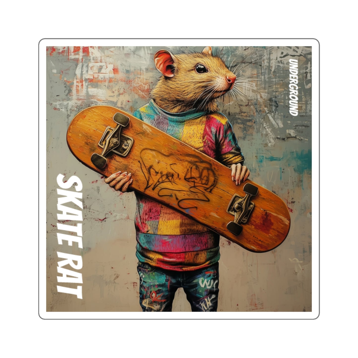 Skate Rat Streetwear Sticker - Skateboarding City Street Life