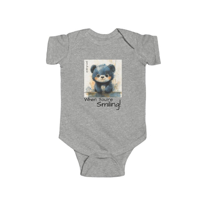 Smiley the Baby Bear Onesie - Edgy & Adorable Streetwear Graphic Bodysuit