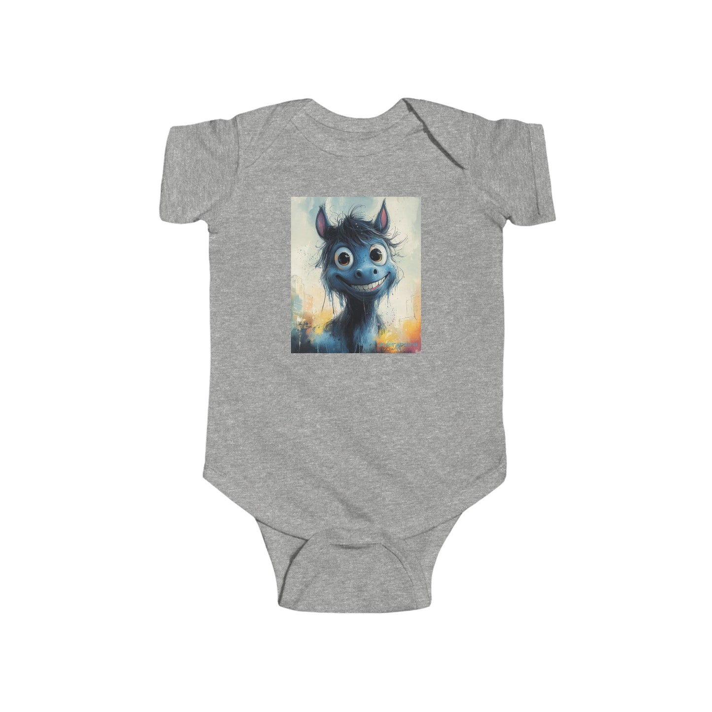 City Hoofs Baby Onesie – Urban Ink & Watercolor Animal Streetwear Bodysuit