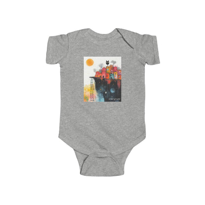 Paws & Paint Baby Onesie – Watercolor Feline Street Art Bodysuit