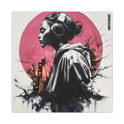 Beats by Underground Canvas Print - Ink and Watercolor City Art