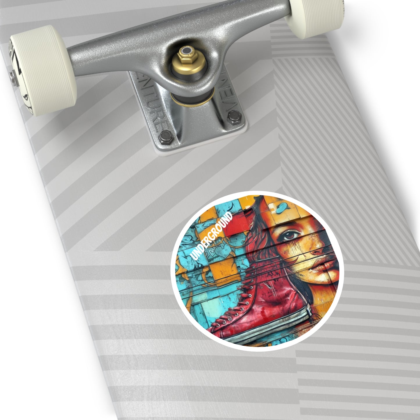 City Art: Red hair and High-tops Sticker - Graffiti Street Art