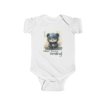 Smiley the Baby Bear Onesie - Edgy & Adorable Streetwear Graphic Bodysuit